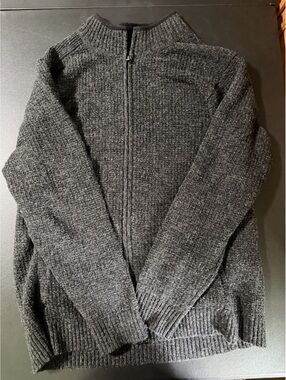 Pendleton Charcoal Gray Washable Wool Full-Zip Sweater Jacket XL